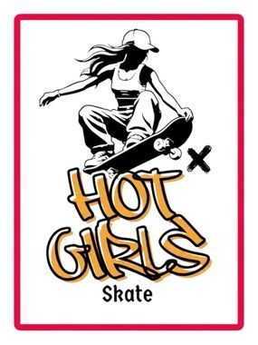 Hot Girls Skate vinyl sticker 4pcs